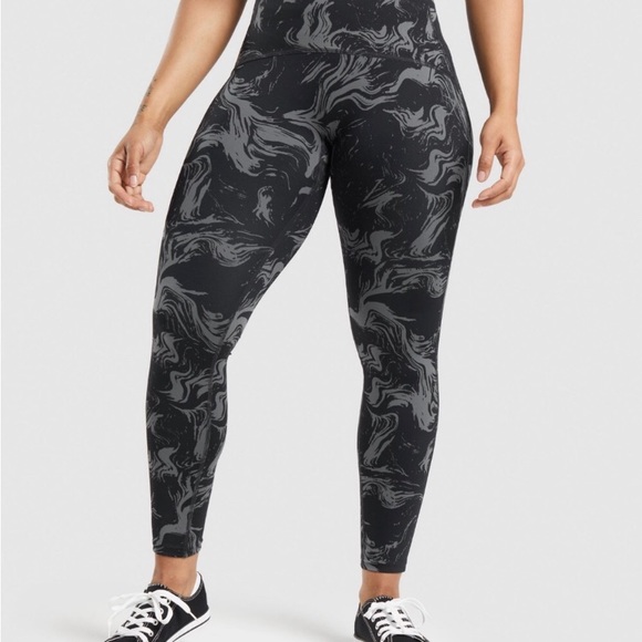 Gymshark Pants - Gymshark Power High Rise Leggings Black Marble